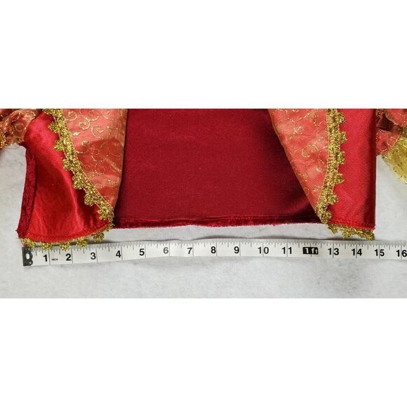 Short Cropped Bolero Style Costume Jacket Shrug Red And Gold Halloween Dress Up - Picture 4 of 5